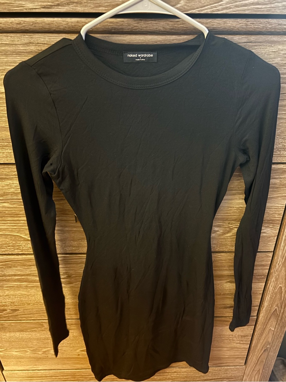 naked wardrobe Black Long Sleeve Crewneck Top